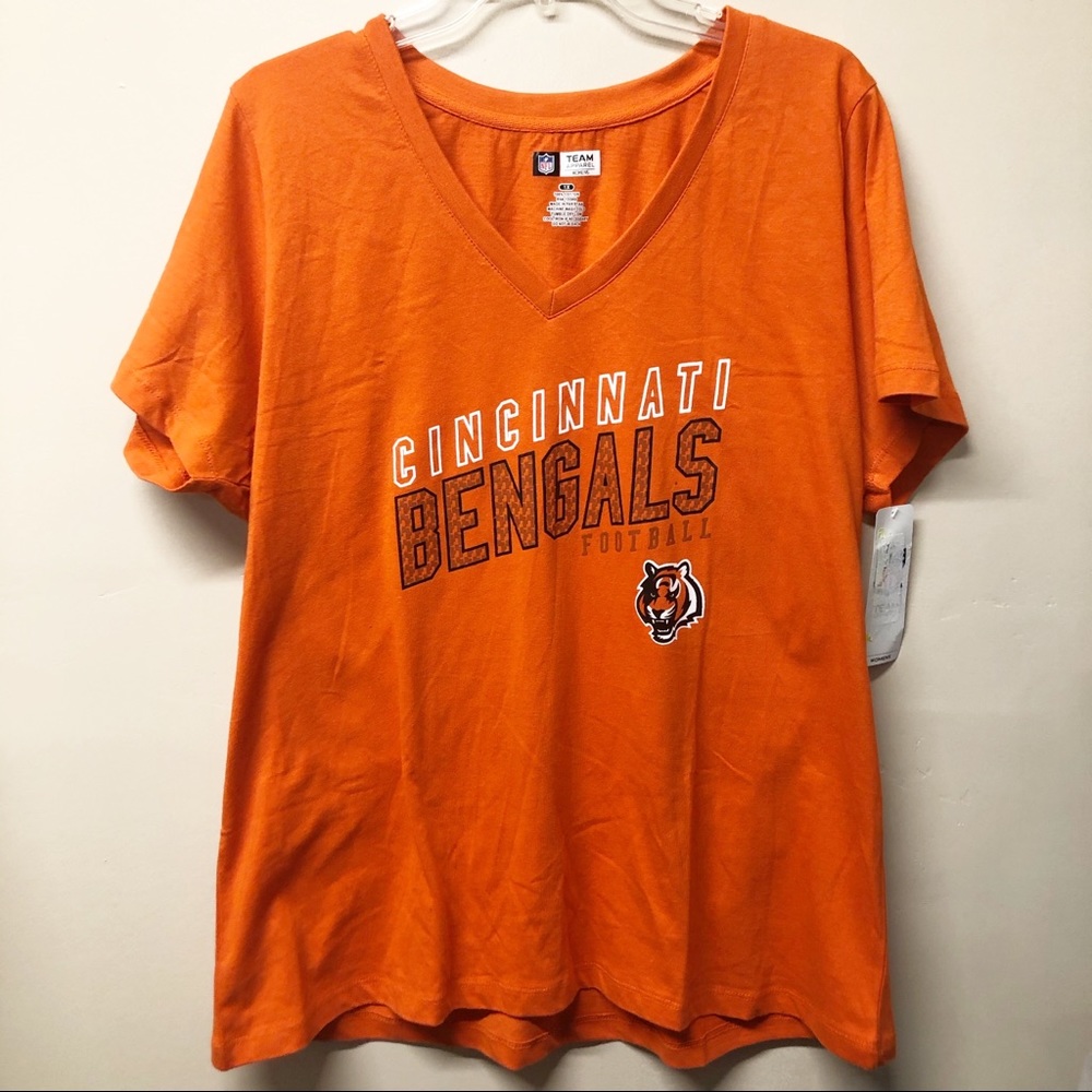 NFL Cincinnati Bengals Football V Neck Tee 1X NWT